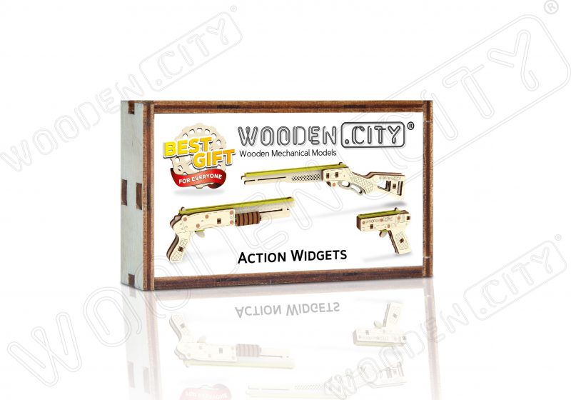 wooden city gadżety pistolety opakowanie